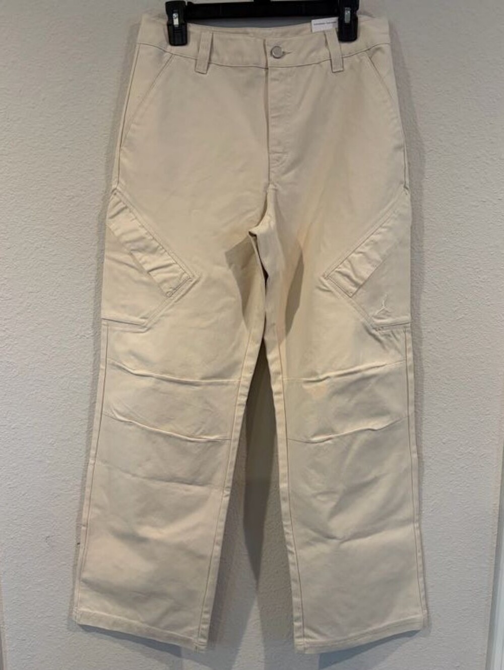 NEW Nike Jordan Womens Standard Fit Cotton Cream Utility Trouser Pants Size Med